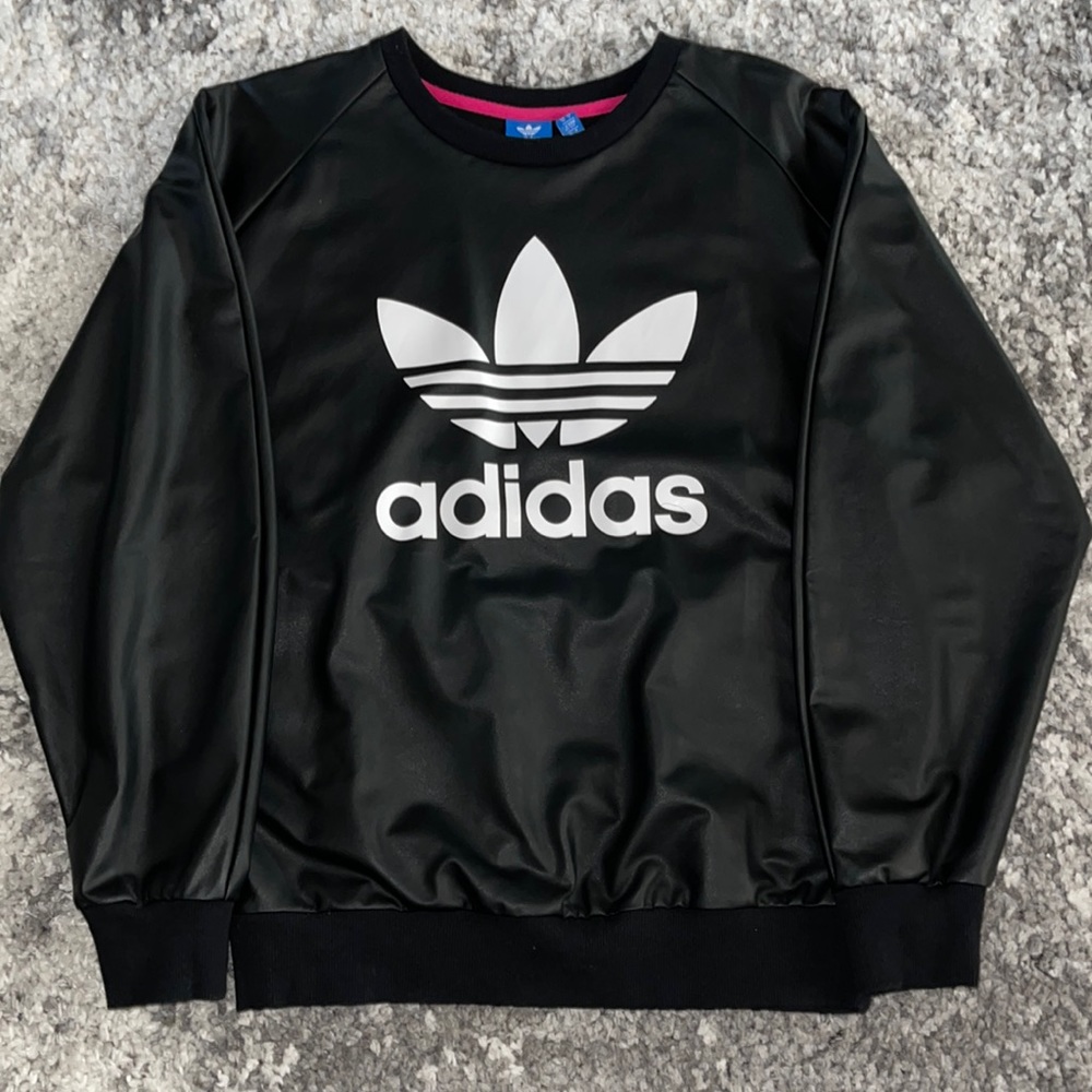 Adidas Liquid Leather Look Crewneck Sweater